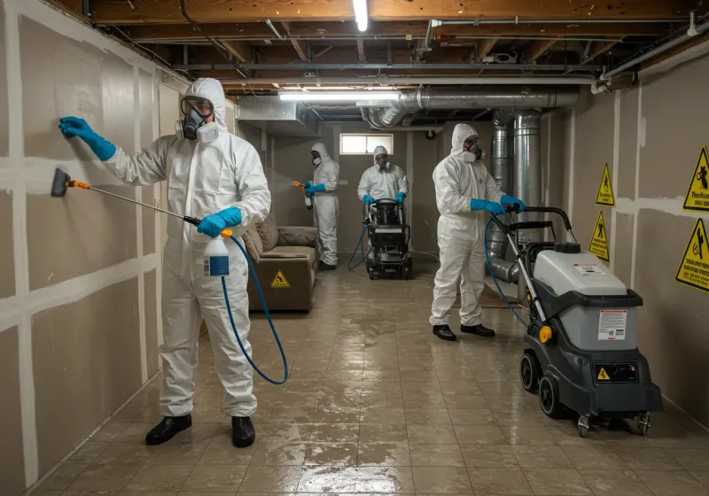 Basement Moisture Removal and Structural Drying process in Eleele, HI